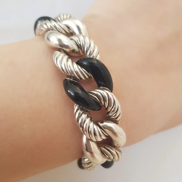 David Yurman Belmont Curb Link Bracelet With Black - Picture 14 of 16